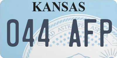 KS license plate 044AFP