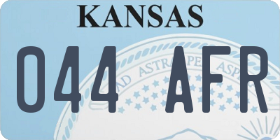 KS license plate 044AFR