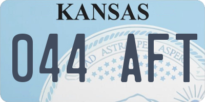 KS license plate 044AFT