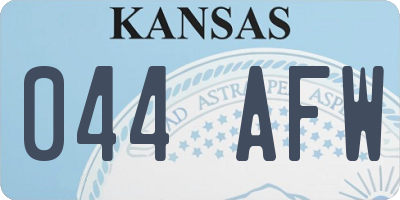 KS license plate 044AFW