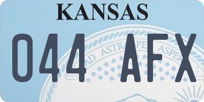 KS license plate 044AFX