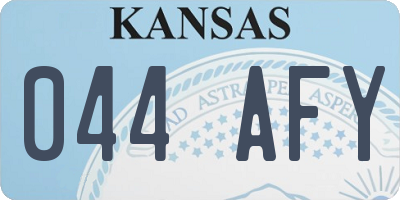 KS license plate 044AFY