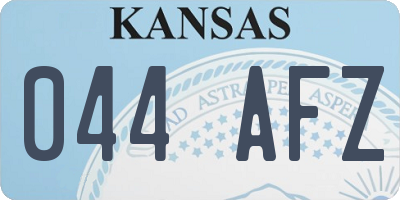 KS license plate 044AFZ