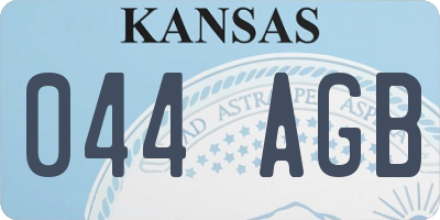 KS license plate 044AGB