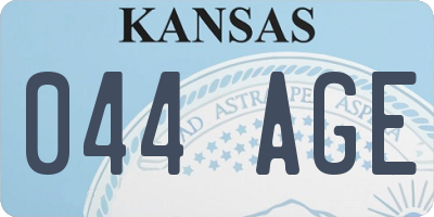 KS license plate 044AGE