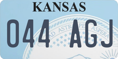 KS license plate 044AGJ