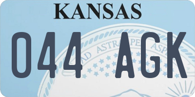 KS license plate 044AGK