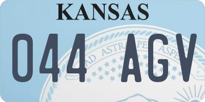 KS license plate 044AGV