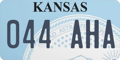 KS license plate 044AHA