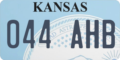KS license plate 044AHB