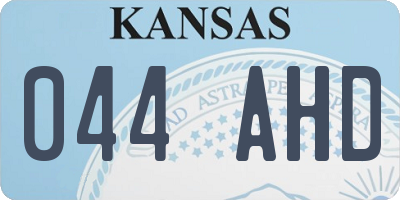 KS license plate 044AHD