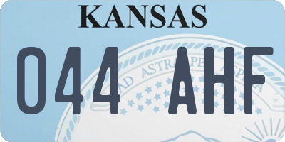 KS license plate 044AHF