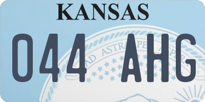 KS license plate 044AHG