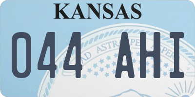 KS license plate 044AHI
