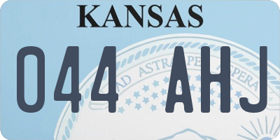 KS license plate 044AHJ