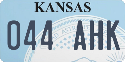 KS license plate 044AHK