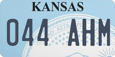 KS license plate 044AHM