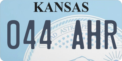 KS license plate 044AHR