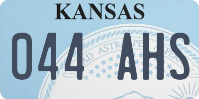 KS license plate 044AHS