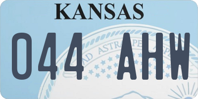 KS license plate 044AHW