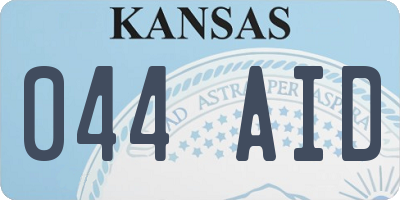 KS license plate 044AID