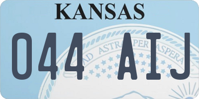 KS license plate 044AIJ