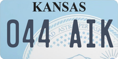 KS license plate 044AIK