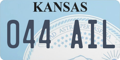 KS license plate 044AIL
