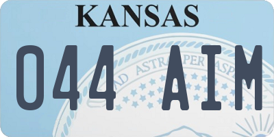 KS license plate 044AIM