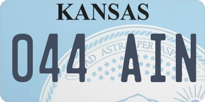 KS license plate 044AIN