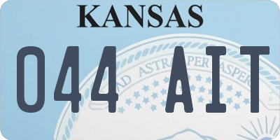 KS license plate 044AIT