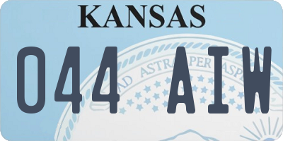 KS license plate 044AIW