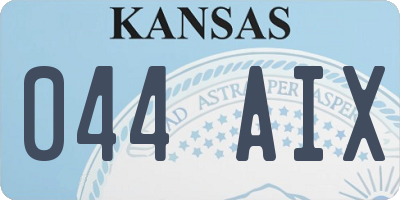KS license plate 044AIX
