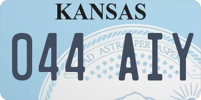 KS license plate 044AIY