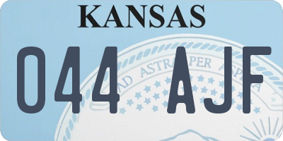 KS license plate 044AJF