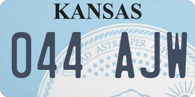 KS license plate 044AJW