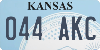 KS license plate 044AKC