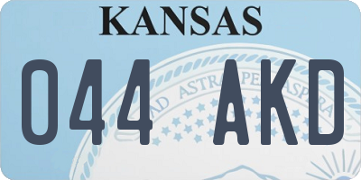 KS license plate 044AKD