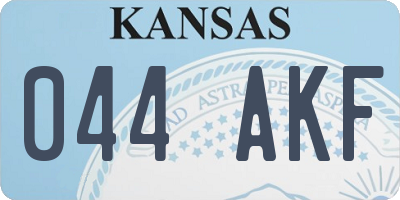 KS license plate 044AKF