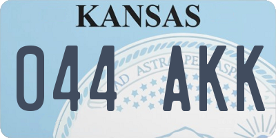 KS license plate 044AKK