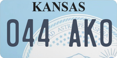 KS license plate 044AKO