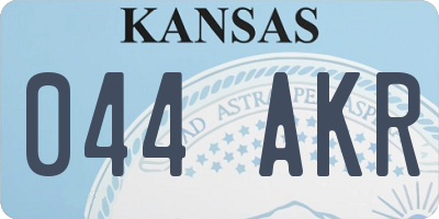 KS license plate 044AKR