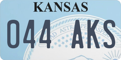 KS license plate 044AKS