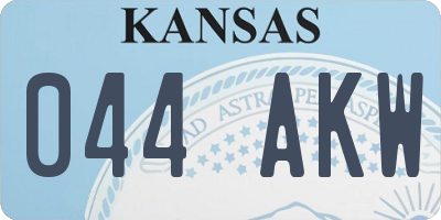 KS license plate 044AKW