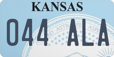 KS license plate 044ALA