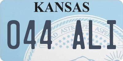 KS license plate 044ALI