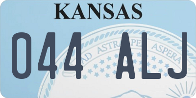 KS license plate 044ALJ