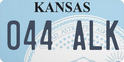 KS license plate 044ALK
