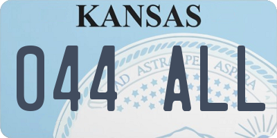 KS license plate 044ALL