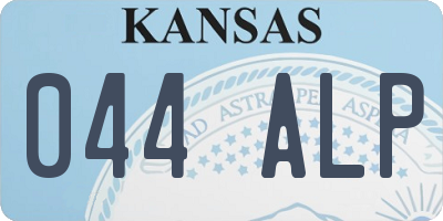KS license plate 044ALP